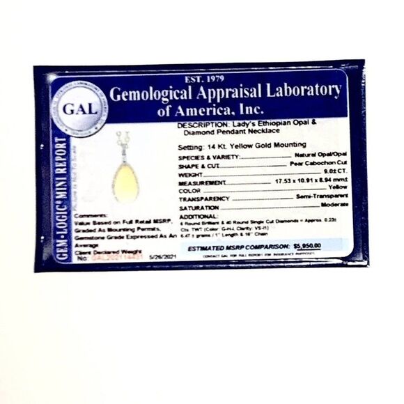 Natural Ethiopian Opal Diamond Necklace 17" 9.23 TCW Certified $5,950 114431 - Picture 10 of 10